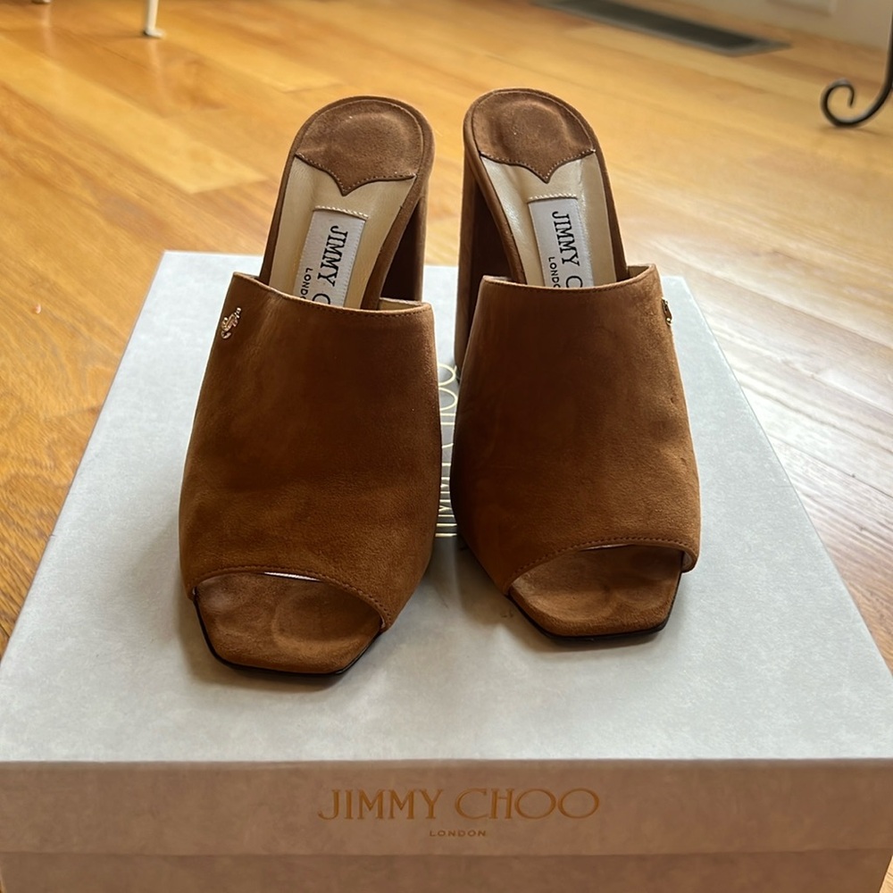 Authentic Jimmy Choo sz 36 Baia 100 Sue Cuoio suede Tan